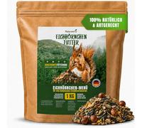 Natuverra Nourriture pour écureuils 1 kg | Nourriture adaptée à l'espèce et équilibrée toute l'année | Mélange de noix avec noix pour écureuils et tamias | Idéal pour mangeoire et station