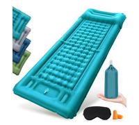 NatuVort Matelas Gonflable 1 Place Matelas Autogonflant 1 Personne, Matel as Camping avec Pompe à Pied Mate Las Gonflable Camping Oreiller pour Cam ping, Randonnée, Plage, Pique-Nique, Bleu Paon