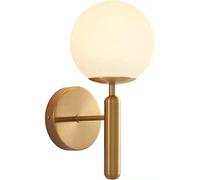 NATWEE Applique murale moderne avec abat-jour en verre boule, E27 finition dorée, luminaire mural, chambre à coucher, salon, couloir, Golden