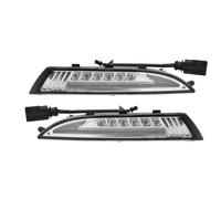 NATWEE Compatible avec VW pour Scirocco 2008-2013 Feu De Position Latéral Avant De Voiture Feux Clignotants Ambrés Et Feux De Jour DRL Blancs Clignotants dynamiques(Clear Lens)
