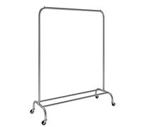 NATWEE Porte-Manteaux Porte-Manteau avec Roues Porte-Vêtements en Acier Inoxydable Simple Tringle À Vêtements Présentoir À Vêtements Roulant Pôle À Vêtements pour La Maison Magasins De Détail