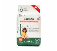 Naty Bamboo - Couches-Culottes en fibres de viscose de bamboo - Douceur soyeuse, Couches-Culottes à base de plantes, Hypoallergéniques pour peau sensible et super absorbantes (Taille 6, 68 unités)