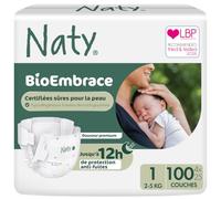 Naty BioEmbrace Couches Bébé Nouveau-né, Taille 1 (2-5 kg), 100 unités