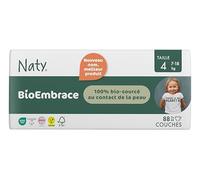 Naty BioEmbrace Couches Bébé Taille 4 (7-18 kg) | 100% bio-sourcées sur la Peau | Douceur à Base de Plantes, Dermatologiquement Testées, Super Absorbantes | 88 Unités