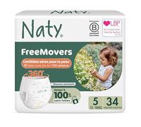 Naty FreeMovers Couches-Culottes | Pants d’Apprentissage Certifiées Peaux Sensibles | Douces, Sans Parfum | Absorbantes & Anti-Fuites | Bébé & Enfant | Taille 5 (12-18 kg), 34 Unités