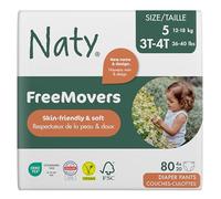 Naty FreeMovers Couches-Culottes | Pants d’Apprentissage Certifiées Peaux Sensibles | Douces, Sans Parfum | Absorbantes & Anti-Fuites | Bébé & Enfant | Taille 5 (12-18 kg), 80 Unités