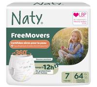 Naty FreeMovers Couches-Culottes, Taille 7 (16+ kg), 64 unités