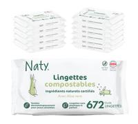 Naty Lingettes à l'Aloe Vera, 98% d'Eau, 672 unités (12 paquets)