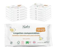 Pack de 12 - - 56 Lingettes Bébé compostables