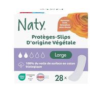 Naty Protège-slips Large, Voile supérieur 100% en coton bio, 28 unités