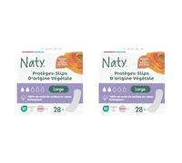 Naty Protège-slips Large | Voile supérieur 100% en coton bio certifié| Sûrs pour la peau | Sans parfum, 0% plastique conventionnel| Confortables & respirants | 28 protège-slips (Lot de 2)