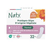 Naty Protège-slips Normal | Voile supérieur 100% en coton bio certifié| Sûrs pour la peau | Sans parfum, 0% plastique conventionnel| Confortables & respirants | 32 protège-slips