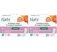 Naty Protège-slips Normal | Voile supérieur 100% en coton bio certifié| Sûrs pour la peau | Sans parfum, 0% plastique conventionnel| Confortables & respirants | 32 protège-slips (Lot de 2)