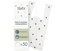 Eco by Naty, 50 Sacs à Couches Ecologiques Jetables, 100% Biodégradable