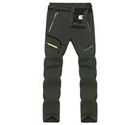 Naudamp Pantalon de randonnée pour Femme en Laine Polaire Softshell doublé en Plein air