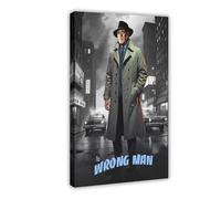 NAUEHG Poster sur toile « The Wrong Man » - Décoration pour chambre à coucher, bureau, chambre - Cadeau - 50 x 75 cm