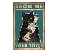 Naugan Amusant Montrez-moi vos chats noirs Affiche Man Cave Sign Bar Vintage Sign Bar Décoration murale 200 x 150 cm