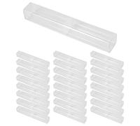 Naugan Lot de 25 trousses à stylos vides en plastique transparent pour l'école, le bureau, la fête des pères, la fête des mères, Couleur transparente.