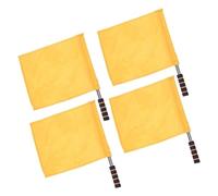 Naugan Lot de 4 drapeaux d'arbitre de sport jaunes pour événements d'athlétisme avec poignée en éponge