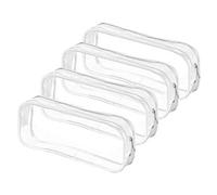Naugan Lot de 4 trousses transparentes en PVC avec fermeture éclair - Grande capacité, transparent