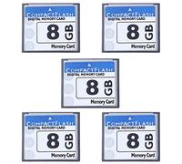 Naugan Lot de 5 cartes mémoire flash compactes 8 Go (blanc et bleu)