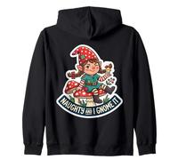 Naughty and I GNOME It Cute Girl Christmas Holiday Women Sweat à Capuche