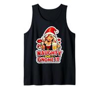 Naughty and I GNOME It Cute Girl Christmas Women Holiday Débardeur
