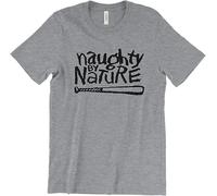 Naughty by Nature Down with O.P.P Uptown Anthem Golden Era Hip Hop Graphic Tee Printed T-Shirt Fashion Shirt for Men Grey Manches Courtes(Large)