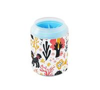 Naughty Dog Corail Gobelet portable de nettoyage des pattes avec brosse en silicone souple essentiel pour tous les propriétaires d'animaux de compagnie pour chiens de petite, moyenne et grande race