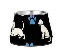 Naughty Dog Gamelle surélevée en acier inoxydable pour animaux domestiques Noir et bleu