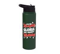 Naughty Gloria Christmas Saying Funny Gloria Nom Stainless Steel Insulated Water Bottle