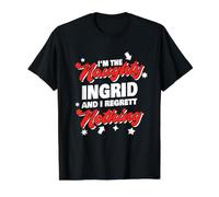Naughty Ingrid Christmas Saying Funny Ingrid Nom T-Shirt Graphique avec Valeur