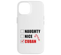 Naughty Nice Cuban Sucre d'orge de Noël liste de Père Noël Coque pour iPhone 14