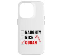 Naughty Nice Cuban Sucre d'orge de Noël liste de Père Noël Coque pour iPhone 14 Pro