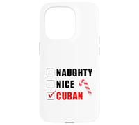 Naughty Nice Cuban Sucre d'orge de Noël liste de Père Noël Coque pour iPhone 15 Pro