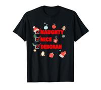 Naughty Nice Deborah Funny Christmas Deborah Nom T-Shirt Graphique avec Valeur
