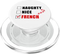Naughty Nice French Candy Cane Liste de Père Noël PopSockets PopGrip pour MagSafe
