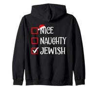 Naughty Nice Juif Holiday Santa Funny Interfaith Hanoukka Sweat à Capuche