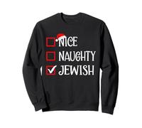 Naughty Nice Juif Holiday Santa Funny Interfaith Hanoukka Sweatshirt