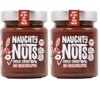 NAUGHTY NUTS Bio Noisette Beurre Choco Crush | Chocolat végétalien | 100% Naturel | Sans huile de palme ni sucre | Idéal comme garniture pour le muesli - 250 g (Lot de 2)