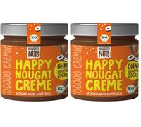 Naughty Nuts Bio Pâte à tartiner Happy Nougat - Vegan, sans Huile de Palme et Sans Sucre Raffiné - 250 g (Lot de 2)