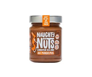 NAUGHTY NUTS Rouleau à la cannelle et au beurre d'amande bio | Aux amandes & cannelle | 100% naturel et végétalien | Sans huile de palme ni sucre | Idéal comme garniture pour le muesli - 250 g