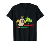 Naughty Or Nice Pets Ange Carlin Noël T-Shirt