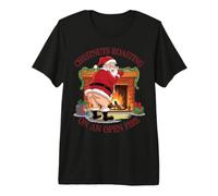 Naughty Santa Rôtissant Noix Nourriture Pun Fête de Noël T-Shirt Haut de Gamme