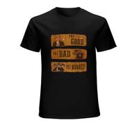 Naughty Tom The Good The Bad and The Monkey Island Game Lechuck Elaine Guybrush T Shirt for Men Black XL