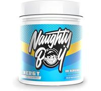 NaughtyBoy Energy Poudre de pré-entraînement - Blue Razz Bon Bon, 30 portions, pompe tout-en-un, formule performance et concentration, caféine 200 mg, formule transparente