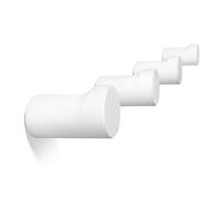 NAUMOO Lot de 4 crochets muraux en bois blanc pour accrocher chapeau, serviette, manteau