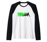 Nausée drôle Deux Couleurs Noir/Vert Manche Raglan