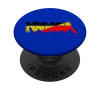 Nausée Multicolore drôle, Noir, Rouge, Jaune PopSockets PopGrip Adhésif