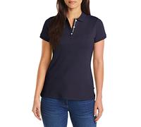 Nautica Polo Respirant 100% Coton à Manches Courtes à 3 Boutons, Bleu Marine, XXL Femme